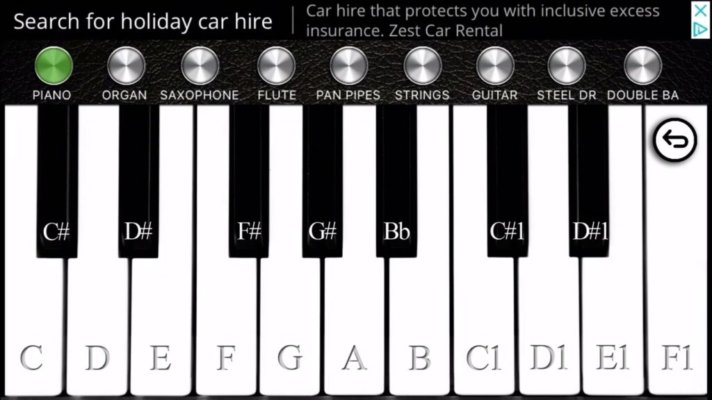 Piano Frequency notes